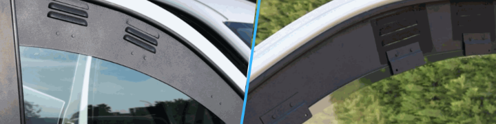 Ventilatierooster in raam van bestelwagen voor extra luchtcirculatie