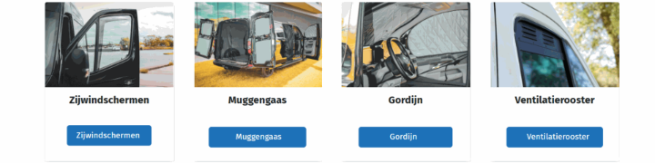Overzicht van Summer Essentials voor bestelwagens bij Vooruwbus