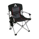 Chaise de camping avec table latérale, noir